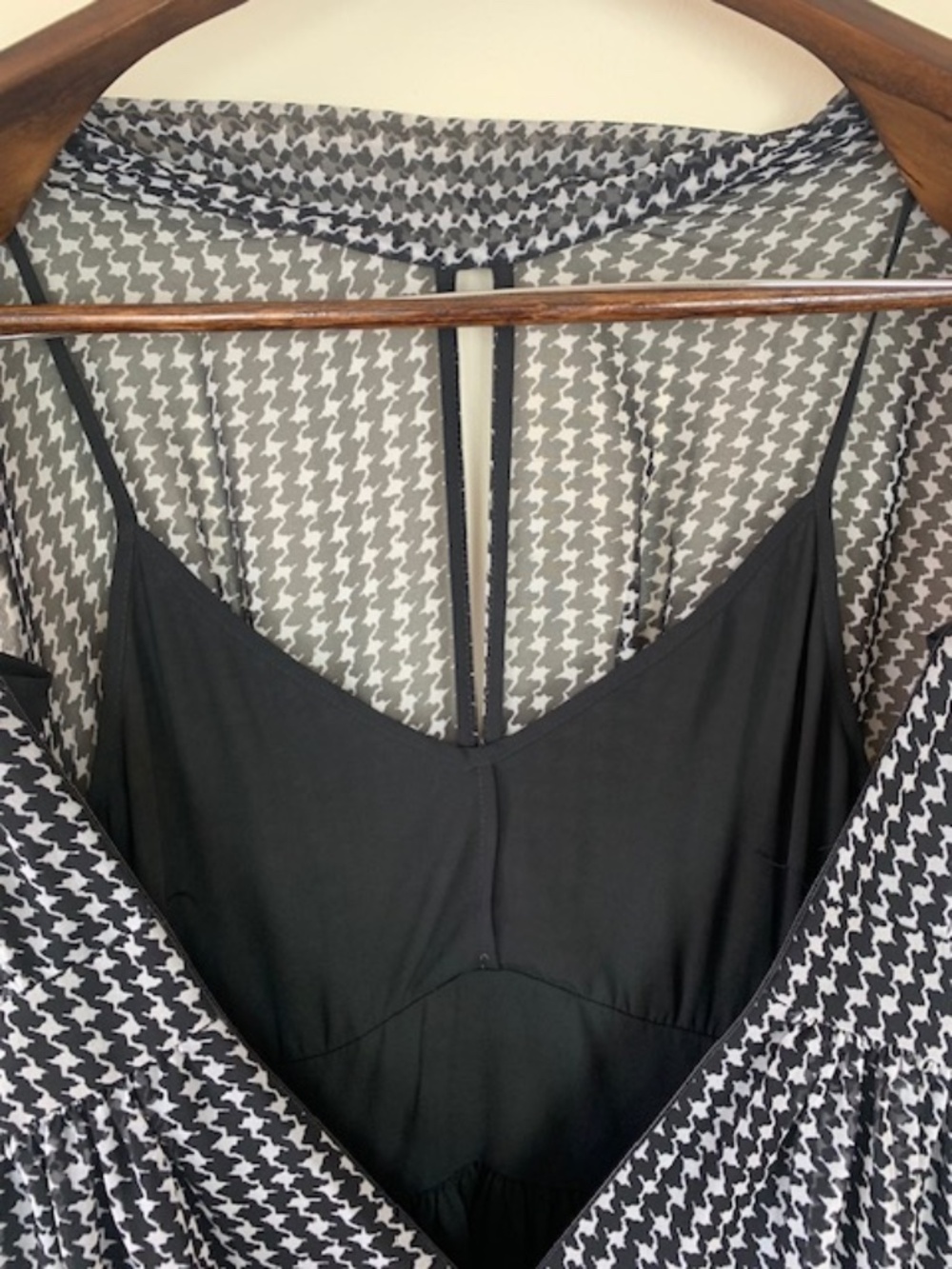 Kate Spade Elegant Chiffon Dress Houndstooth Black & White Women's Size 4 - Picture 5 of 14